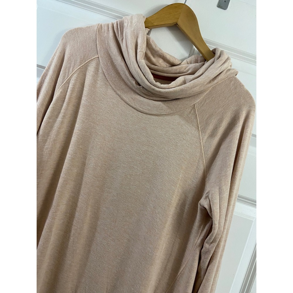 Lou & Grey Women Peach Heather Cowl Neck Raglan Sweatshirt Size L